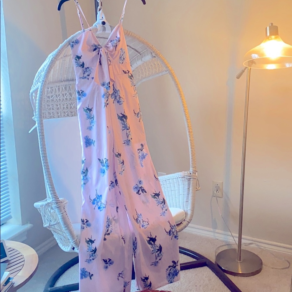 Floral, silky jumpsuit